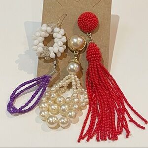 Vintage Boho Mismatched Beaded Earrings